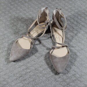 Jessica Simpson Suede Taupe Gladiator Flats